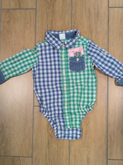 bu  collar onesie, 6-12m