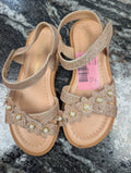 gold pandaninia sandals, 11