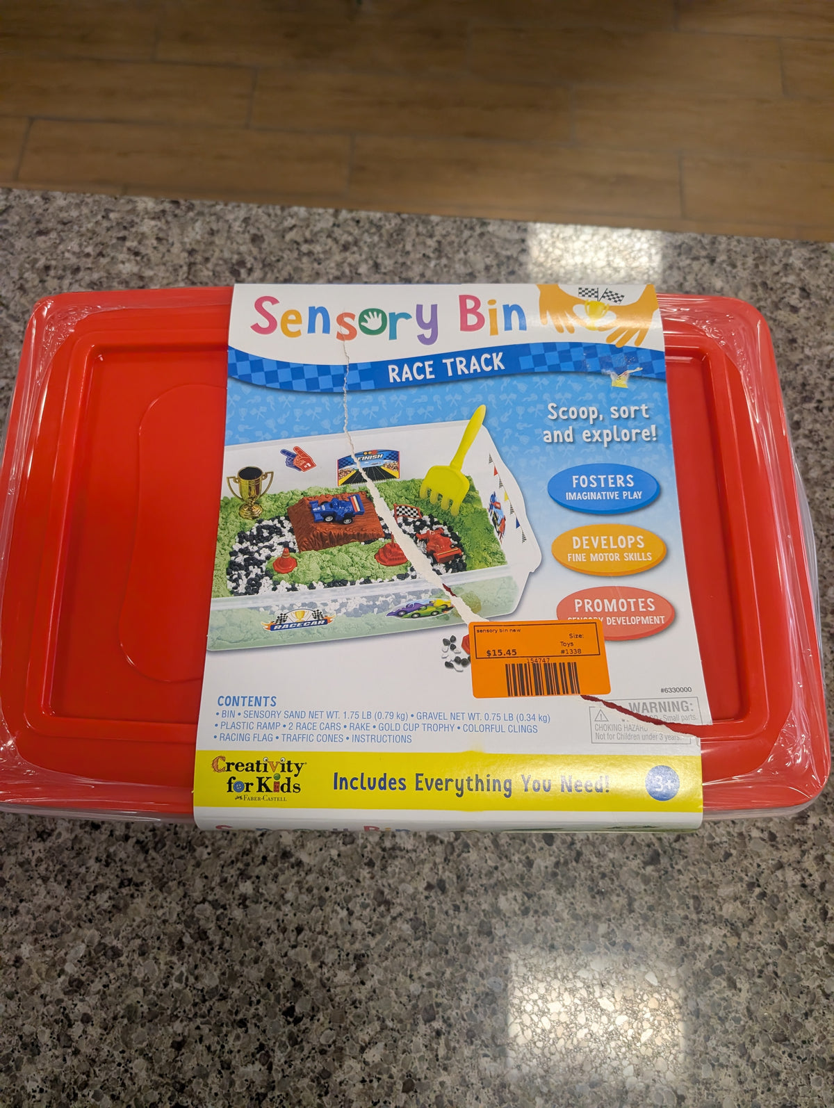 Race car sensory bin new