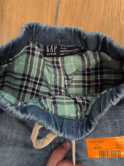 gap lined jeans, 6-12m