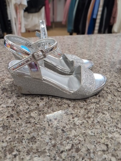 silver  wedge sandals, 13