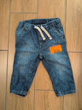 gap lined jeans, 6-12m