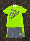 grn adidas 2 piece outfit, 24m