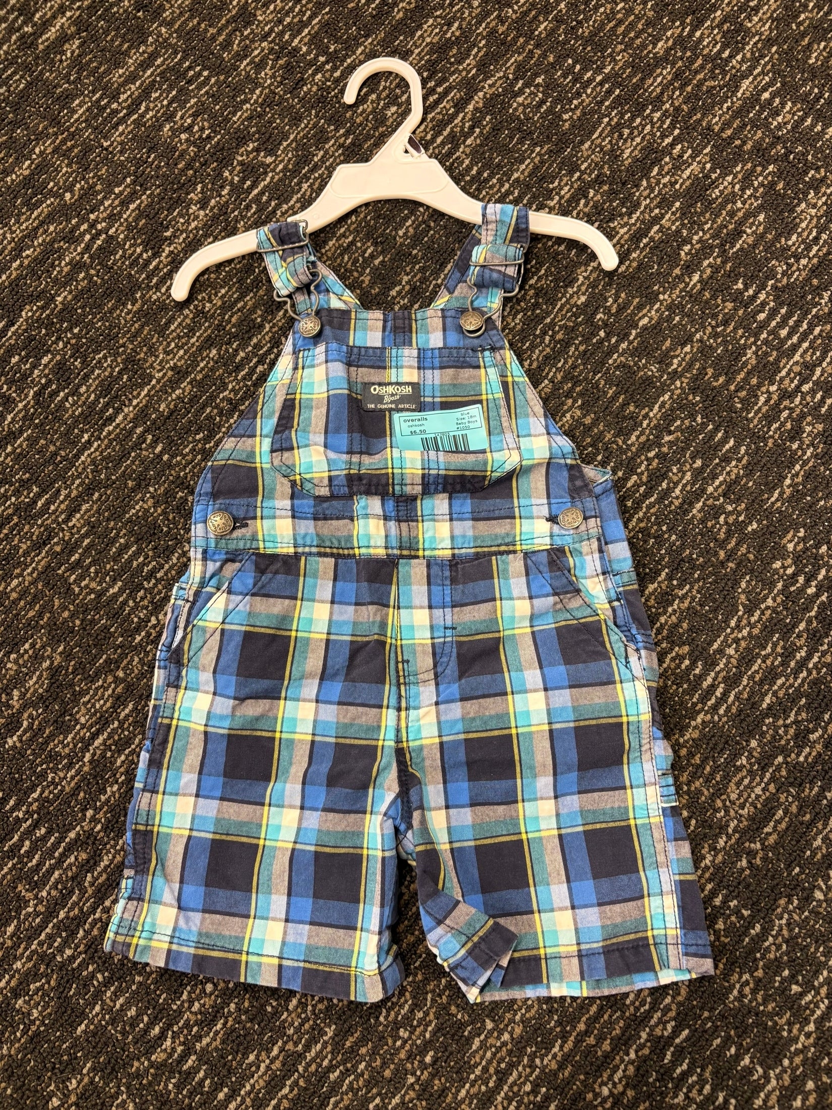 blue oshkosh overalls, 18m
