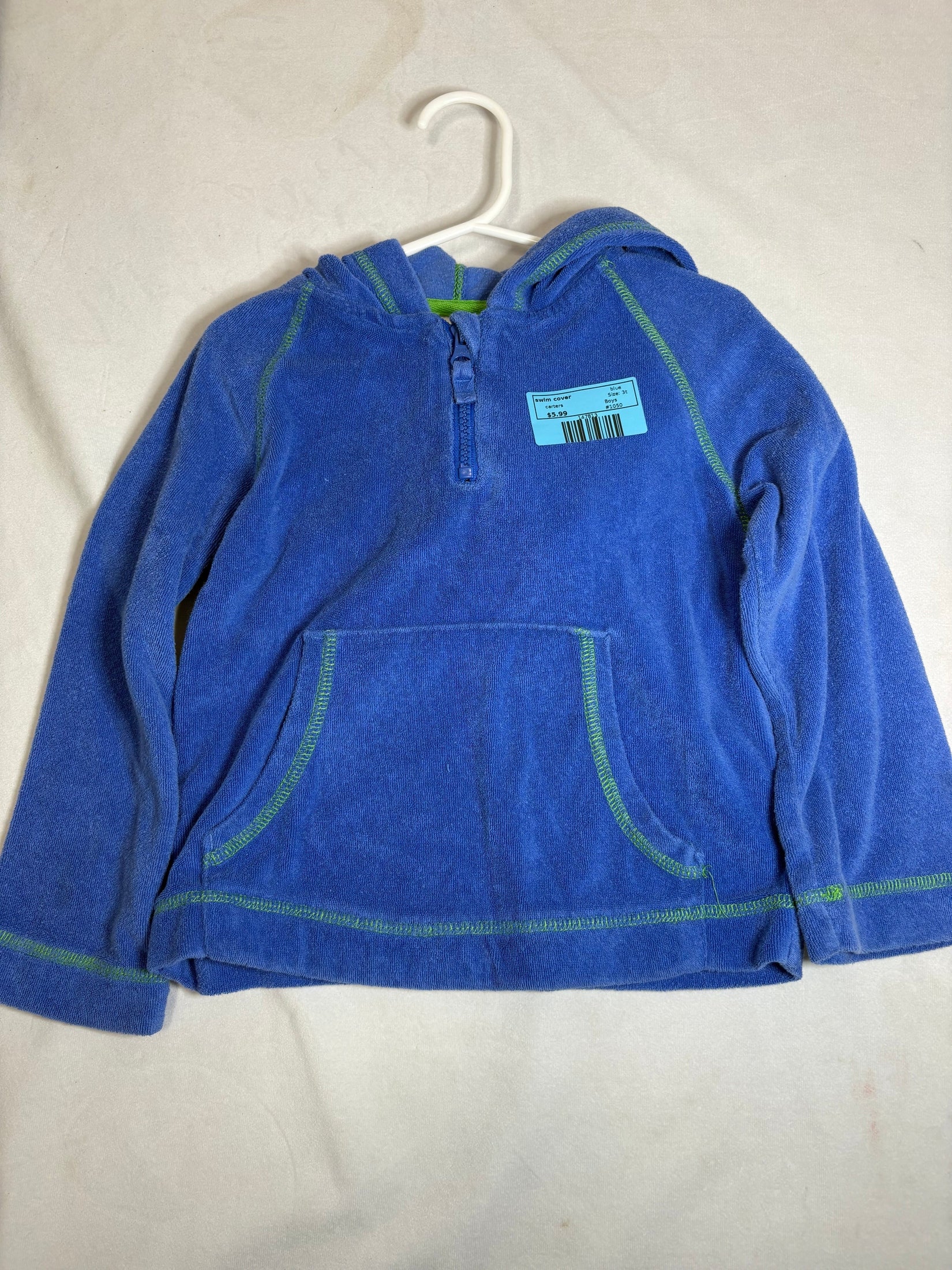 blue carters swim cover, 3t