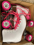 wht pnk chicago roller skates NEW, womens 5