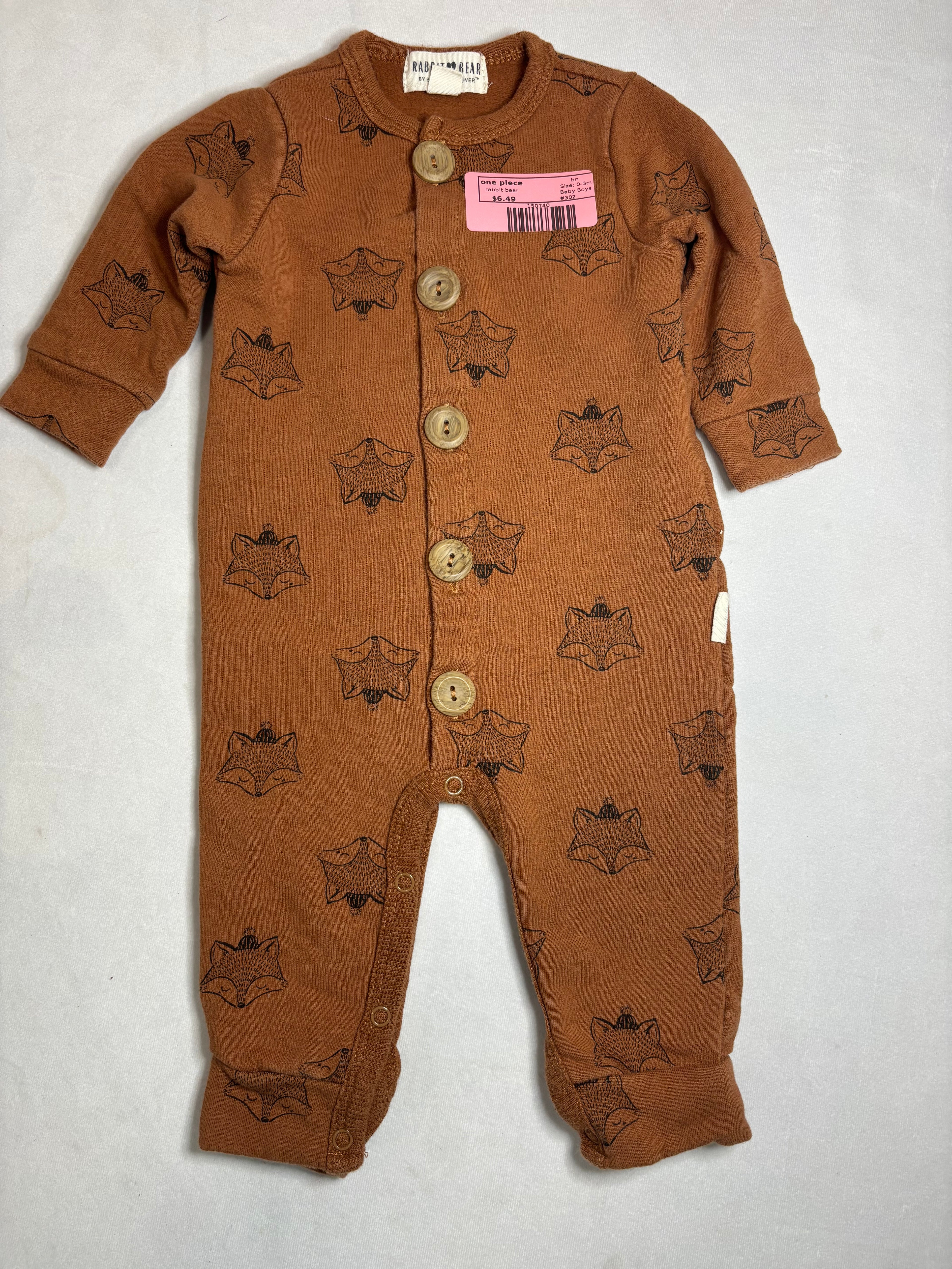 bn rabbit bear one piece, 0-3m