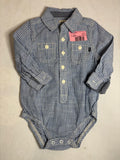 bu oshkosh collar onesie, 12m