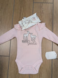 pk kyle & deena onesie w headband new, 0-3m