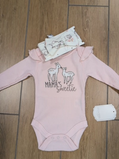 pk kyle & deena onesie w headband new, 0-3m